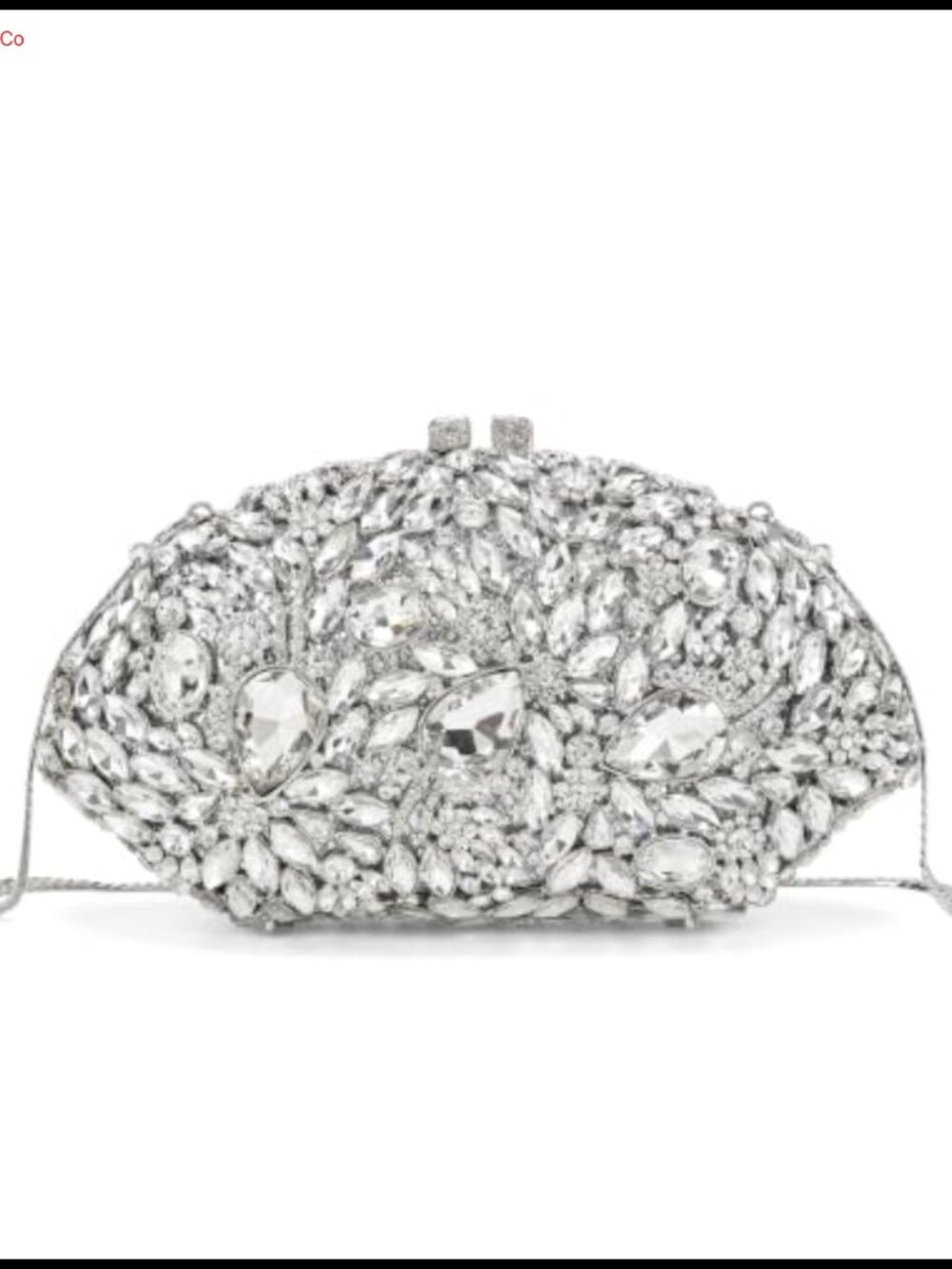 Rhinestone Evening Clutch Purse Hard Case Handbag with Chain Sparkly Wedding